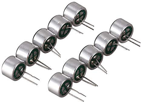 Bottam 10 pezzi 9,7 millimetri x 7mm 2 Pin MIC Capsula Condensatore a elettrete microfono