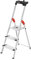 Hailo Stehleiter ComfortLine, 3 XXL-Stufen bis 150 kg, kleine Leiter aus Aluminium mit Ablage & tiefer Standfläche, klappbare Aluleiter rostfrei, Silber, Aktuelles Modell L80, Made in Germany