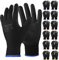 Rainberg Pack of 12 or 24 Safety Gloves, Work Gloves, with Secure Grip on Palm & Fingers, PU and Nylon Non-Slip Gloves, Ideal for General Duty Work, Gardening. (Pack of 24 Pair's, Small)
