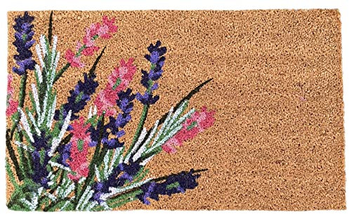 Selections Coir Door Mat Wildflower Print Indoor & Outdoor Entrance Doormat 45cm x 75cm