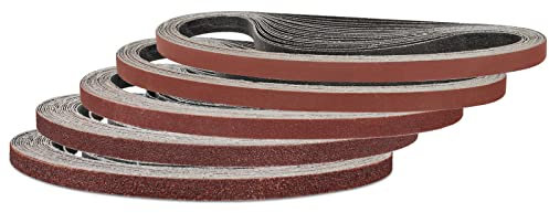 Sruhrak Schleifband 9 x 533 mm,Schleifband Set je 5 x Korn 60/80/120/240/400 für Bandschleifer Schleifmaschine,Am besten für Holz und Farbe(25 Stück)