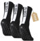 Gohanny Fußballsocken 3 Paar Rutschfeste Fußballsocken Sportsocken Herren 43-46 39-42 Grip Socken Fussball Anti Rutsch Pantoffelsocken für Basketball Yoga Wandern Laufen (Schwarz)