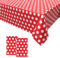 2PCS Rote Polka Dot Tischdecke,Geburtstag Tischdecke Rote Weiß Einweg Tischdecke aus Kunststoff Wasserdicht Plastik Bierbank Tischdecke Geburtstag Dekorationen für Jungen Mädchen 137 * 274cm