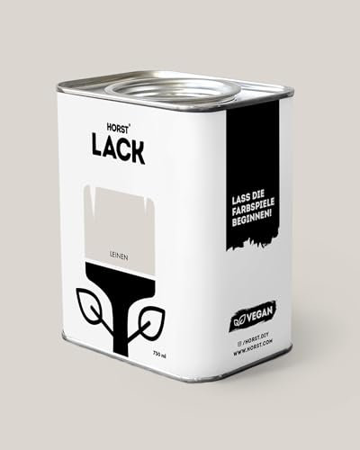 Horst Lack Leinen matt 0,75L - Wetterfester Möbel-Lack für Holz, Metall & Kunststoff - Hohe Deckkraft - Geruchsneutral- Spritz- & Tropffrei - Vegan - Beige
