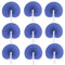 Bestage 12 Packs Decorative Paper Folding Hand Fans Handheld,Navy Round Foldable Wedding Fans Chinese and Japanese Fans Bulk for Bridal Guest Church Party Favors Dancing Birthday DIY