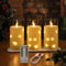 EXTSUD 3 Stück LED Kerzen mit Lichterkette und Timer Aufladbare LED Kerzen mit Fernbedienung Flammenlose Led Kerzen für Wohnung Dekoration Weihnachten Geburtstag （Weiß）