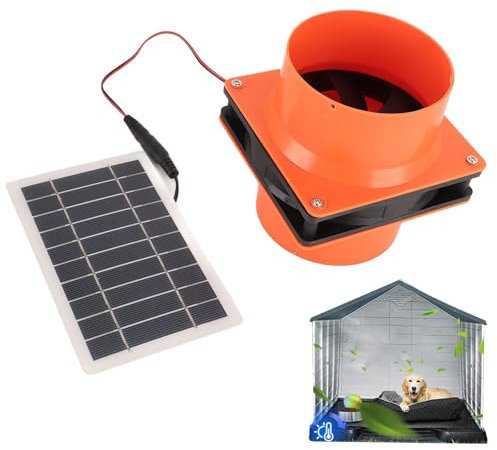 ycezw Ventilador de energía solar, ventilador de extracción solar | Ventilador de invernadero silencioso Ventilador de extracción de 50W - Ventilador de energía solar para inodoros, inodoros y