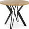 WFL GROUP Runder Tisch für das Esszimmer - 100 oder 120 cm Durchmesser - Ausziehbarer Tisch mit Pulverbeschichteten Schwarzen Metallbeinen - Industriestil - 120 cm - Artisan Eiche