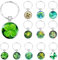PnxdeobXL 12 Stück Schlüsselanhänger Glücksbringer 12 Vierblättrige Kleeblatt Schlüsselanhänger Rostfreier Stahl Glückssymbole mit 12 Designs für Geschenke & Alltag