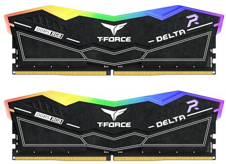 TEAMGROUP T-Force Delta RGB DDR5 Ram 32GB (2x16GB) 6000MHz PC5-48000 CL38 Intel XMP 3.0 & AMD Expo Compatible Desktop Memory Module Ram Black FF3D532G6000HC38JDC01