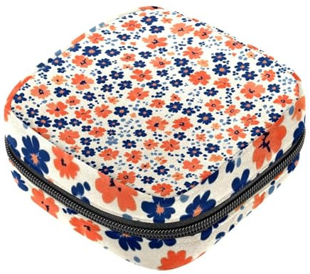 Damenbinden-Aufbewahrungstasche für Damen, große Kapazität, Menstruationspad-Tasche, kleines Blumenmuster, Menstruationstaschen, Tampon-Sammelhalter, Geldbörse