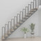 DELONGKE Treppengeländer Innen, U Förmiger Handlauf Geländer Treppe,Handlaufhalter, Stiegengeländer Nordic Modern Handlauf für Villen Balkone Flure Wohnungen (Vertikal-Schwarz, 75CM)
