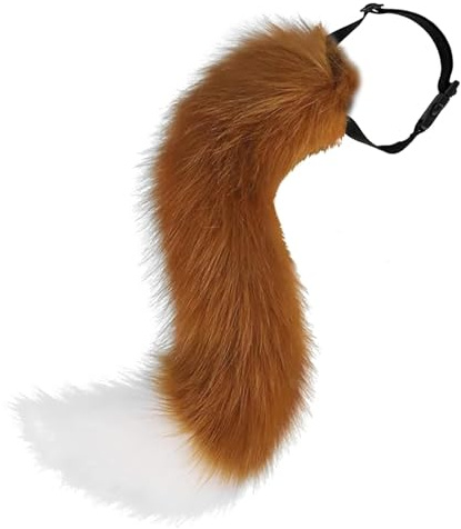 PUERFOCA Kunstpelz Wolf Fuchs Kostüm, Kunstpelz Fuchspelzschwanz, Super riesiger Flauschiger Schwanz Erwachsene Cosplay Halloween Weihnachtsfeier Rollenspiele