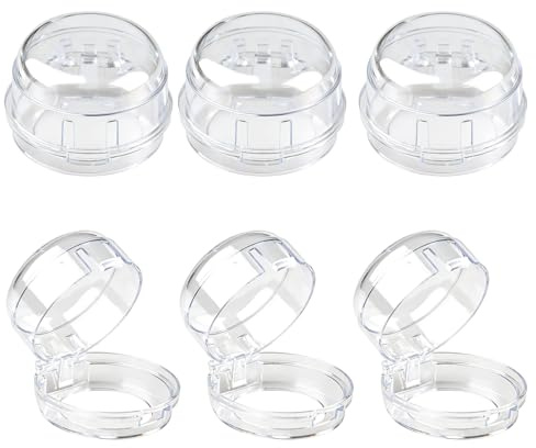6PCS Herdknopf Kindersicherung Kindersicherung Herd Drehknöpfe für maxØ 5.5cm 3.5cm Hohe Herdknöpfe Herdschutz Kinder Transparente Baby Knopfsicherung Großgeräte für Backofen Waschmaschine Mikrowelle