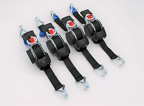4 Stück Automatik Zurrgurt Spanngurt mit Spitzhaken 3,0m x 25 mm 300/600 daN