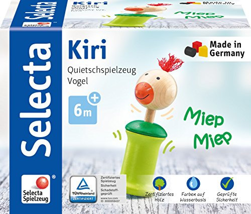 Selecta 61058 Kiri Vogel, Greifling mit Quietsche, 13 cm