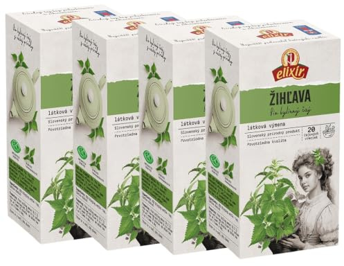 Stinging Nettle Herbal Tea (4 Packs, 80 Tea Bags, 160g) | Naturally caffeine-free herbal tea, ideal for daily tea routine, unsweetened, plant-based tea bags, hot or cold