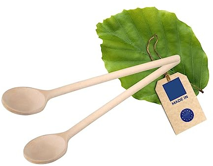 2x HOFMEISTER® Kochlöffel Holz 80 cm - Rührlöffel aus Buche, keine Kratzer in beschichteten Töpfen - hitzebeständig und formstabil, handgefertigt in der EU (rund)