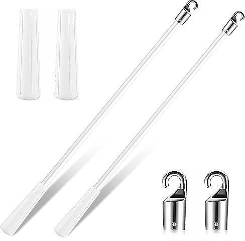 17IN/43CM Clear Plastic Blind Opener(w/ Hook & Grip) for Vertical Blinds, Windows, Blind Wand Replacement