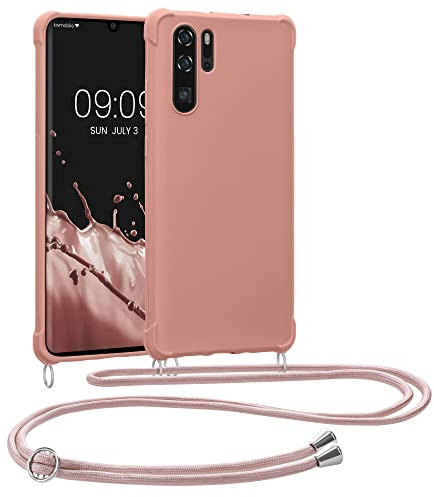 kwmobile Necklace Case kompatibel mit Huawei P30 Pro Hülle - Cover mit Kordel zum Umhängen - Silikon Schutzhülle Perlmutt