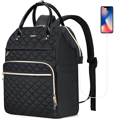 Rucksack Damen,Laptoptasche Frauen 15,6 Zoll Wasserdicht,Schultasche Schulrucksack Mädchen Teenager,Arbeitstasche Damenrucksäcke für Reiser Business Uni,Schwarz