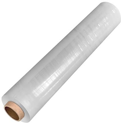 iSOUL Clear Shrink Wrap, Pallet Wrap Cling Film Roll 400mm x 250m Tear Resistant Water Proof Strong Heavy Duty Pallet Stretch Plastic Roll for Moving House, Furniture Wrap, Parcel Packaging 1 Roll