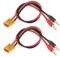 WOODGUILIN XT60 Stecker Connectors，XT60 Steckerstecker auf 4mm Bananenstecker Adapter mit 30cm 12AWG Kabel für RC Hubschrauber，Quadcopter, Lithium Batterien Batterieanschluss(2 Pack XT60)