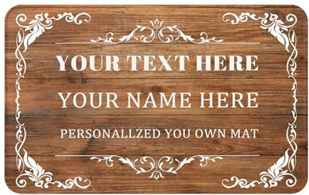 LZXSXZ Personalised Door Mat, Customized Welcome Door Mat, Custom Door Mats, Personalized Add Your Own Text Name on Doormat, Custom flannel Rug Pad for Foyer Front Porch Back Door Patio