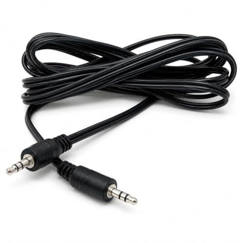 DRUT 3m 3.5mm to 3.5mm Aux Cable Audio Lead Stereo Headphone Mini Jack | Male to Male Auxiliary Cord Compatible with Car Audio, TV, PC, Tablet, Laptop, MP3, Speaker (Black Nickel Connectors, 10ft.)
