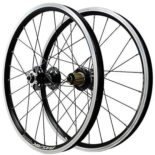 ZECHAO Fahrrad Mountainbike 20 Zoll,Vorne 2 Hinten 4 Lager Schnellspanner Doppellagige Felge Aus Aluminiumlegierung Scheibenbremse 7/8/9/10/11/12 Geschwindigkeit Wheelset (Color : Black, Size : 20in