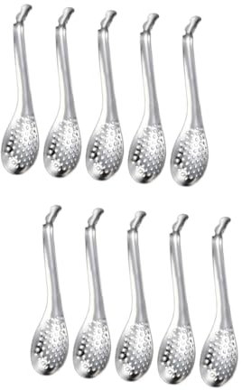 Zerodeko 10 Pièces Passoire À Caviar Filtre Passoire À Gingembre Râpe À Gingembre Cuillère En Acier Inoxydable Cuillère À Pudding Yaourt Ustensiles De Cuisine Passoire En Acier Inoxydable