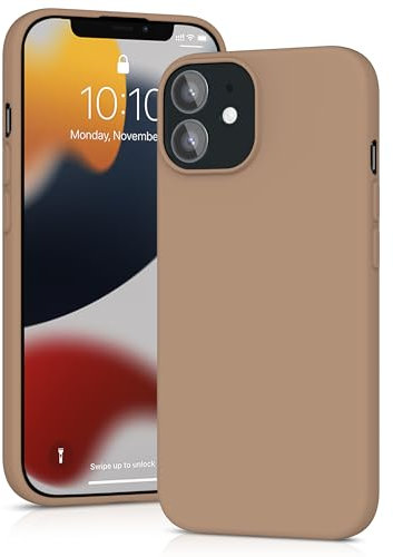 YATWIN für iPhone 12 Mini Hülle, Premium Silikon Handyhülle mit Kameraschutz, Seidig-Weicher Berühren Ultra Dünne Stoßfeste Kratzfeste Schutzhülle, Milchtee