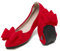 YOUNIFIZ Women Ballet Flats Foldable Fashion Bowtie Comfort Pointed Toe Slip On Ballerina Ladies Casual Comfort Faux Suede Loafers (Christmas Red,Size 5)