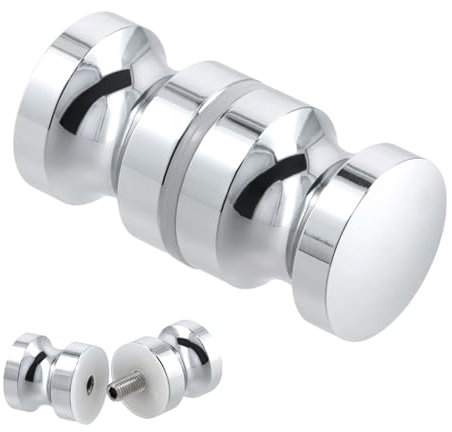 Dokeno 1 Pezzi Maniglia di Porta della Doccia, Maniglie per Porte Maniglia Per Porta Rotonda Pomolo per Porte Vetro in Lega di Alluminio Pomolo Per Porte Vetro per Cucina Bagno Casa Hotel (30mm)