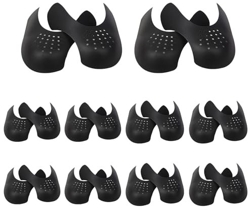QYRDBGY 10 Paar Anti Falten Schuhe Schutz, Schuh Knickschutz Sneaker Shields Crease Protector Schuhfaltenschutz für Sneaker Faltenschutz Männer Frauen (Schwarz, S und L)