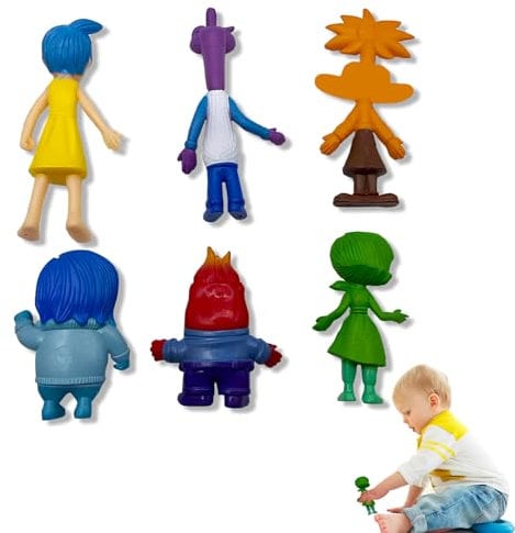 YongSral 6 Pezzi Personaggi Inside Out 2, Inside Out 2 Personaggi, Inside Out 2 Figurines, Pupazzo Inside out 2, Inside Out 2 Toys, Inside Out 2 Figures, Regalo di Compleanno per Bambini