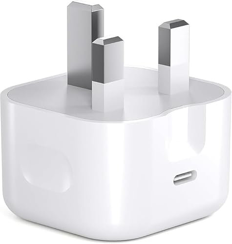 USB-C 20W Power Adapter, 20W Fast Charging Wall Plug, UK Type-C Charger for iPhone 15, iPad Pro, Samsung S Series