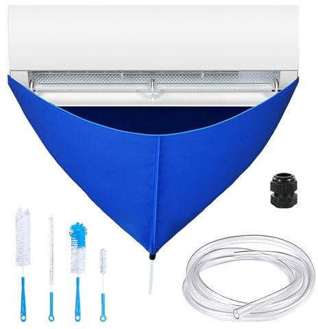 Kit Pulizia Condizionatore Kit Di Pulizia Per Condizionatori D'aria Pulizia AC Diviso, Kit Di Pulizia Riutilizzabile A Parete Con Tubo 'acqua | Copertura Per Lavaggio Polvere Split AC (2m tubo 'acqua)