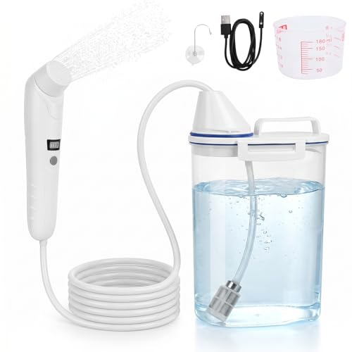 ZESTEFY Bidet elettrico portatile, ricaricabile, da viaggio, con serbatoio dell'acqua da 2 l, IPX6, impermeabile, silenzioso, per WC, all'aperto, campeggio, viaggi