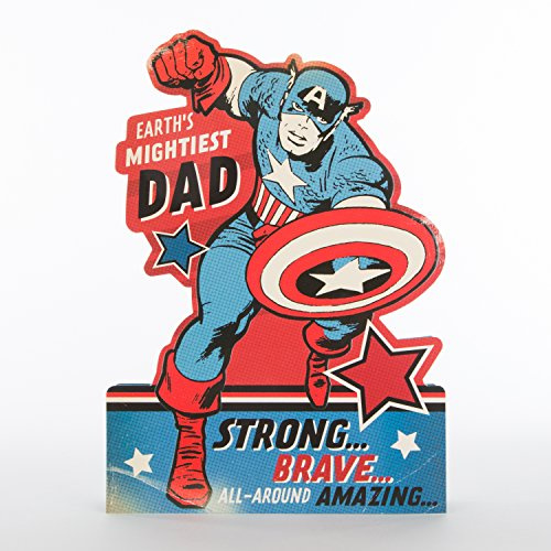 Hallmark Captain America Dad Father's Day Card Strong and Brave - Medium