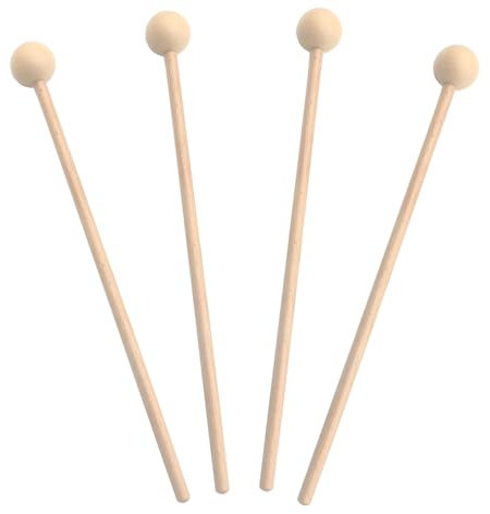 Voarge Lot de 4 maillets en bois pour marimba - Pour l'énergie, xylophone, cloches en bois et jouets éducatifs pour enfants et bébés - Nom de l'article (aka Title)