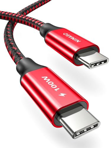 NIMASO USB C auf USB C Kabel, USB Typ C 100W 20V/5A PD Schnellladekabel mit E-Mark Chip Ladekabel und Datenkabel für MacBook,Macbook Pro,iPad Pro 2021/mini 6,MacBook Air,ChromeBook Pixel,Galaxy S8/S8+