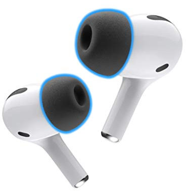 Foam Masters Memory Foam Ear Tips for AirPods Pro 1st & 2nd Gen | Comfortable | Secure | Better Noise Cancellation | Version 3.0 Replacement Buds (Medium - 3 Pairs, Black)