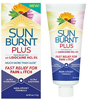 Sunburnt Plus After-Sun Gel with Lidocaine, 4 Ounce
