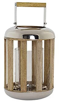 DT FA-170578 Laterne Griff aus Stahl, Silber, 22 x 22 x 32 cm