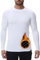 HUGE SPORTS Thermo Unterhemd Herren Innenfleece Langarmshirt Funktionswäsche für Winter Ski Weiß M