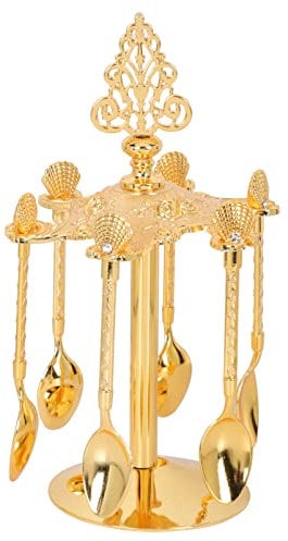 YARNOW 1 Set European Style Spoon Rack Spoon Rack Display Dinner Spoons Dessert Spoon Serving Spoon Mini Teaspoons Stirring Spoon Condiment Spoons Cocktail Zinc Alloy Tableware Ice Cream