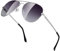 ANYLUV Pilot Sunglasses Mens, Polarised Sunglasses Men Women Classic Black Shades Metal Frame with UV Protection(Silver/Gradient Purple)