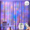 Lezonic Battery Curtain Lights, 3m x 3m 300LED Curtain Fairy Lights with Remote, 8 Modes Fairy Lights Battery Operated for Indoor Outdoor, Garden, Wedding, Christmas(Multi-Coloured)
