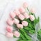 Kisflower 12Pcs Latex künstliche Tulpen - Fake Tulpen künstliche Blumen Faux Tulpen Real Touch Blume für Haus Büro Hochzeit Dekoration （Rosa）
